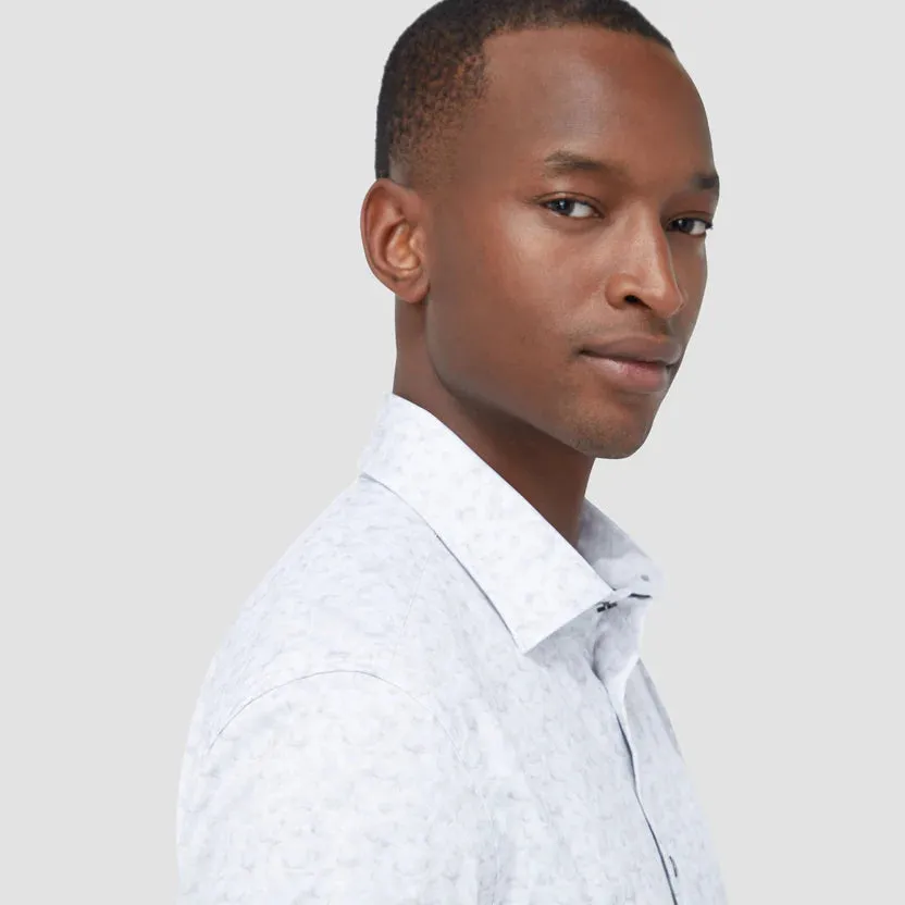 Bugatchi Ooohcotton Myron Short Sleeve Shirt - Platinum