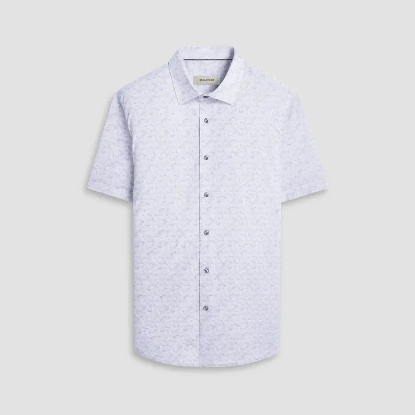 Bugatchi Ooohcotton Myron Short Sleeve Shirt - Platinum