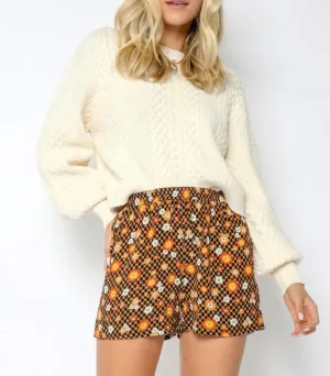 Cableknit Crew Neck Sweater