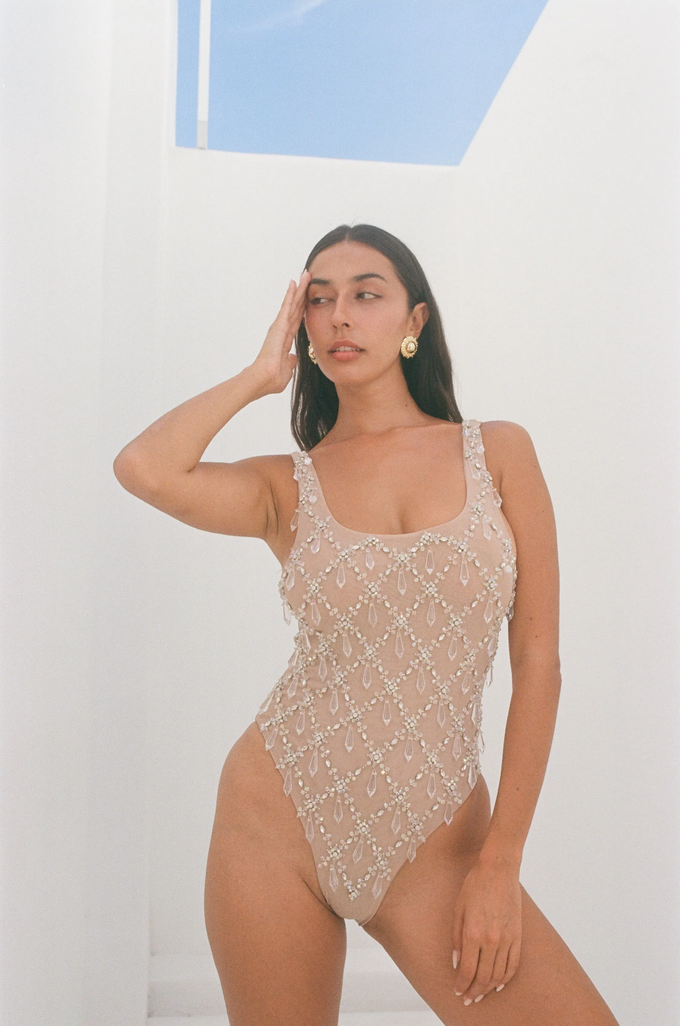 Calliope Crystal One Piece Swimsuit Nude