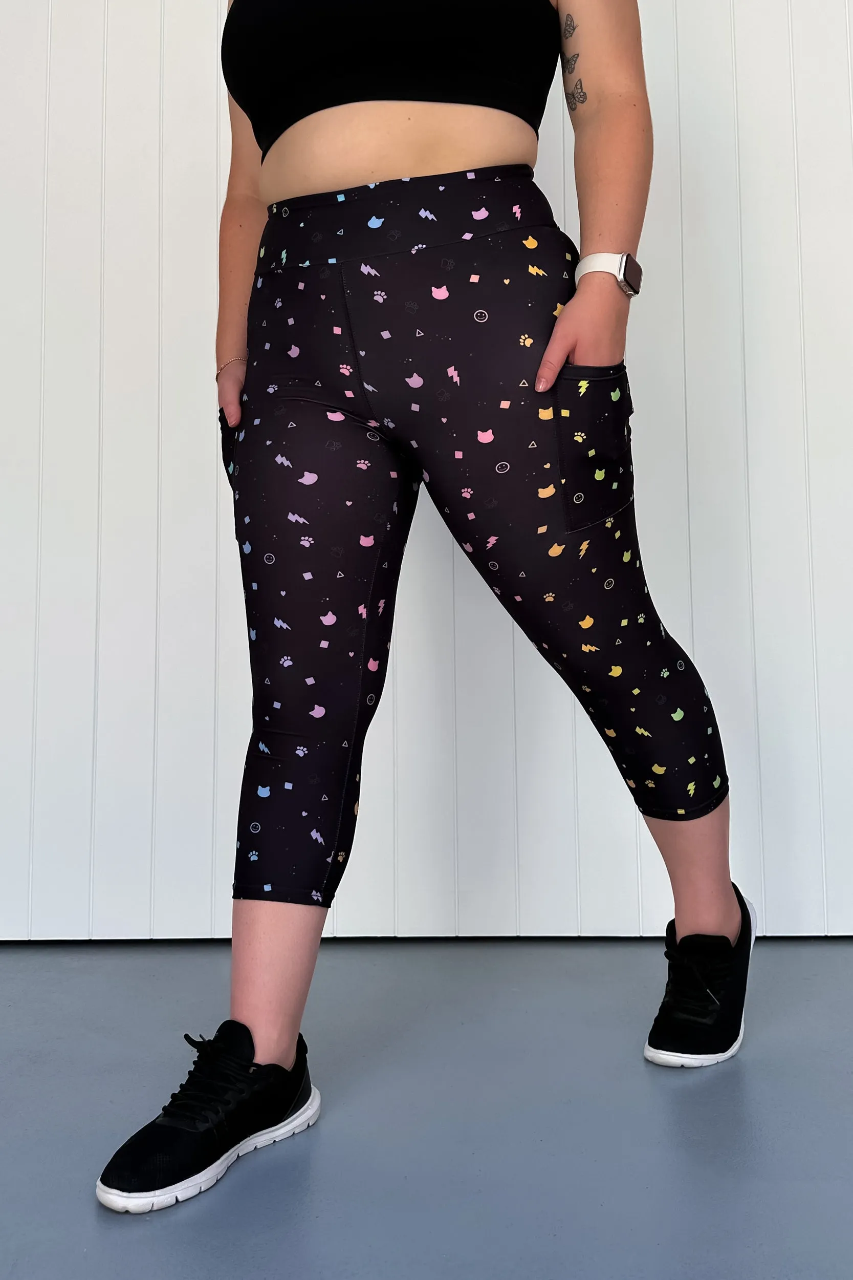 Catfetti - Casual - Capri Leggings - Pockets