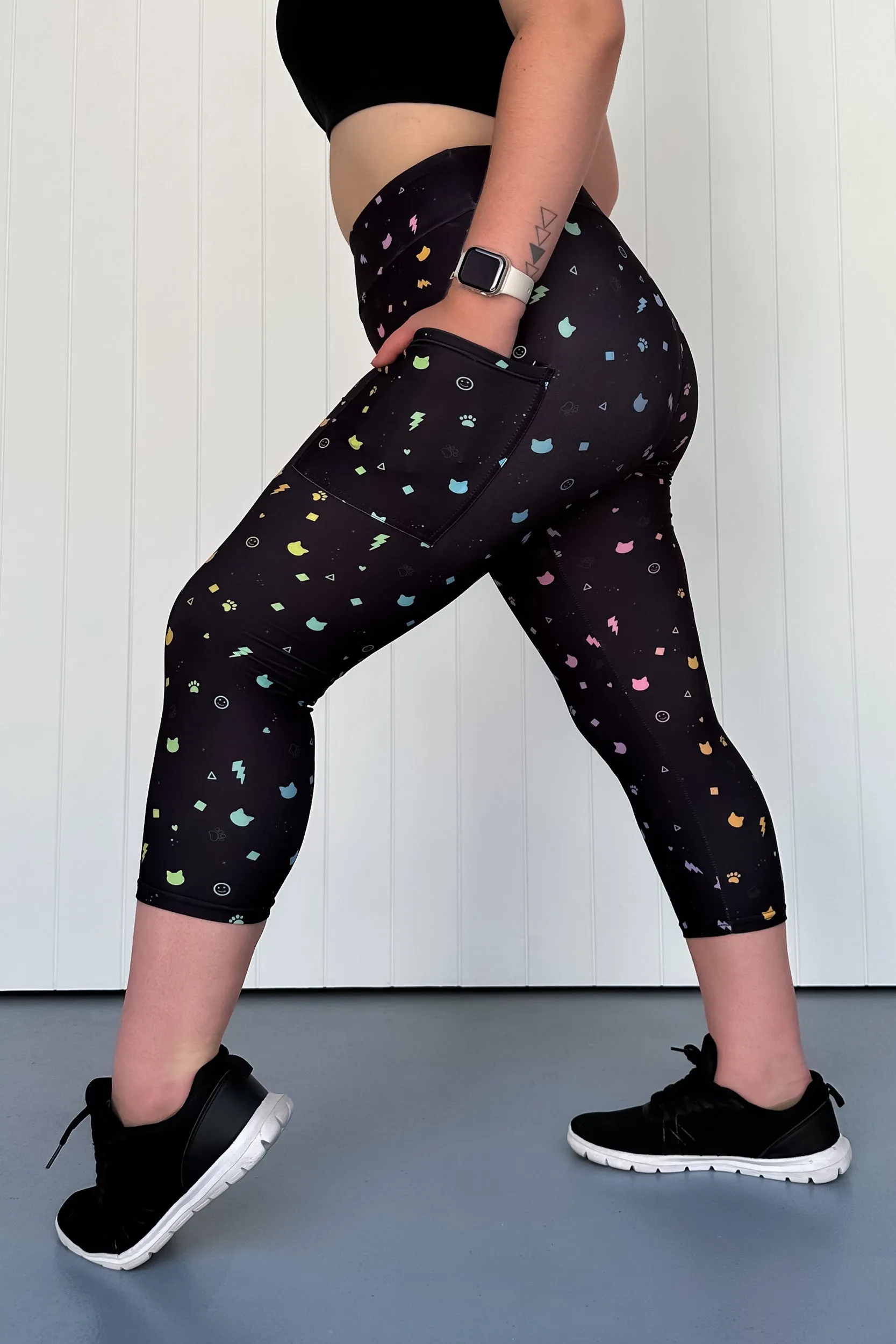 Catfetti - Casual - Capri Leggings - Pockets