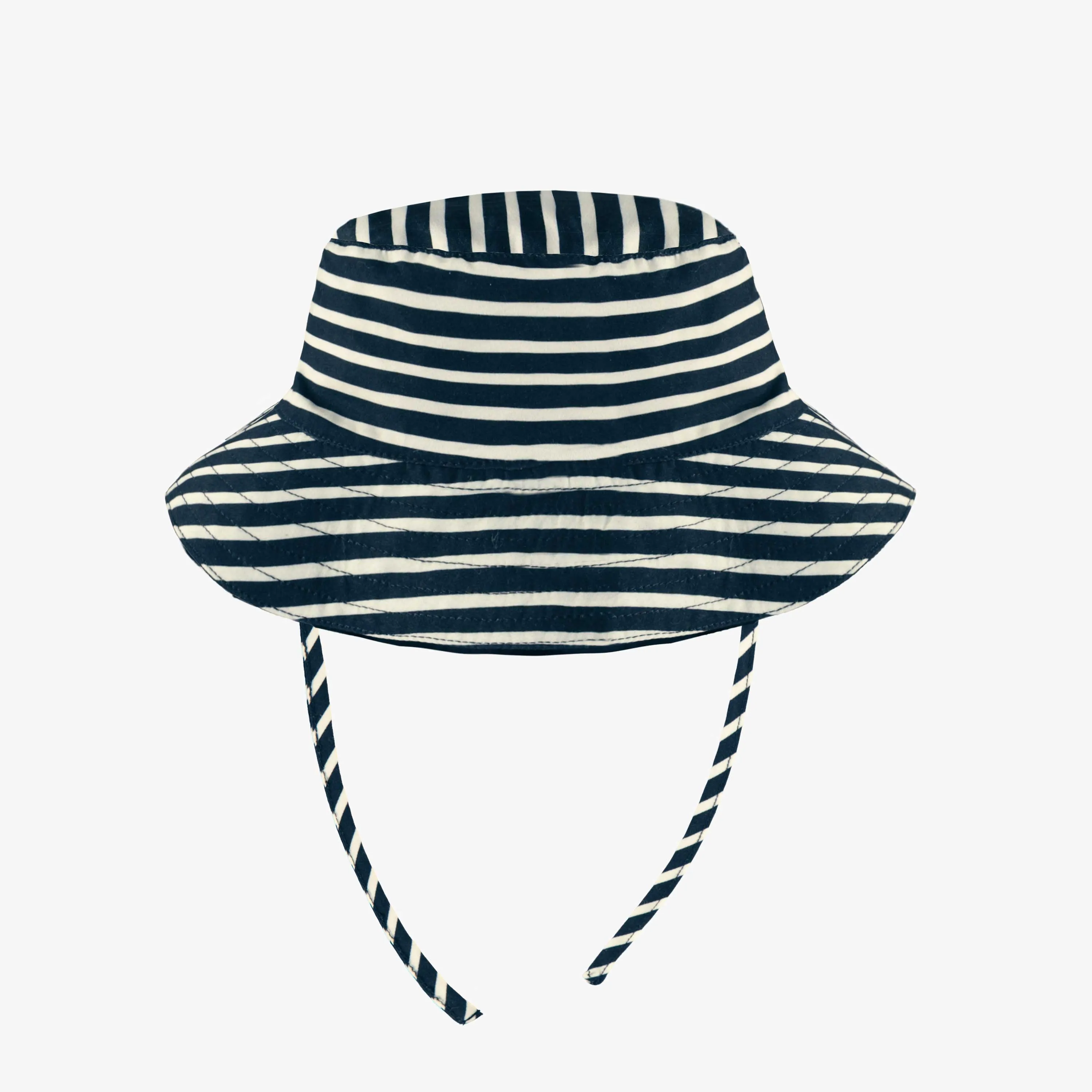 Chapeau de soleil bleu marine réversible, bébé || Navy blue reversible sun hat, baby