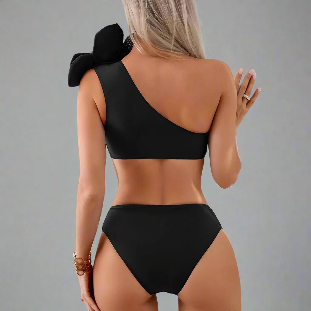 Chic Two-Piece Swimsuit with Skirt  Family Matching Swimwear for Mother and Daughter  Available in Blue, Green, Black