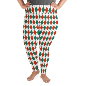 Christmas Argyle Plus Size Leggings