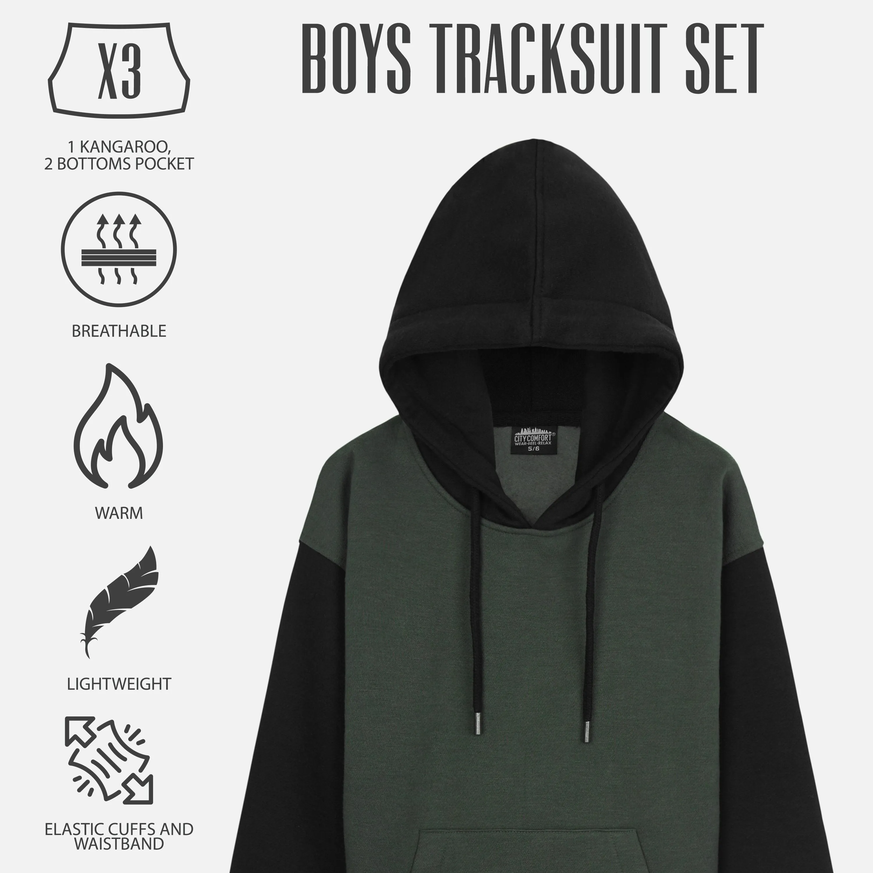 CityComfort Boys Tracksuit, Boys Hoodies and Joggers