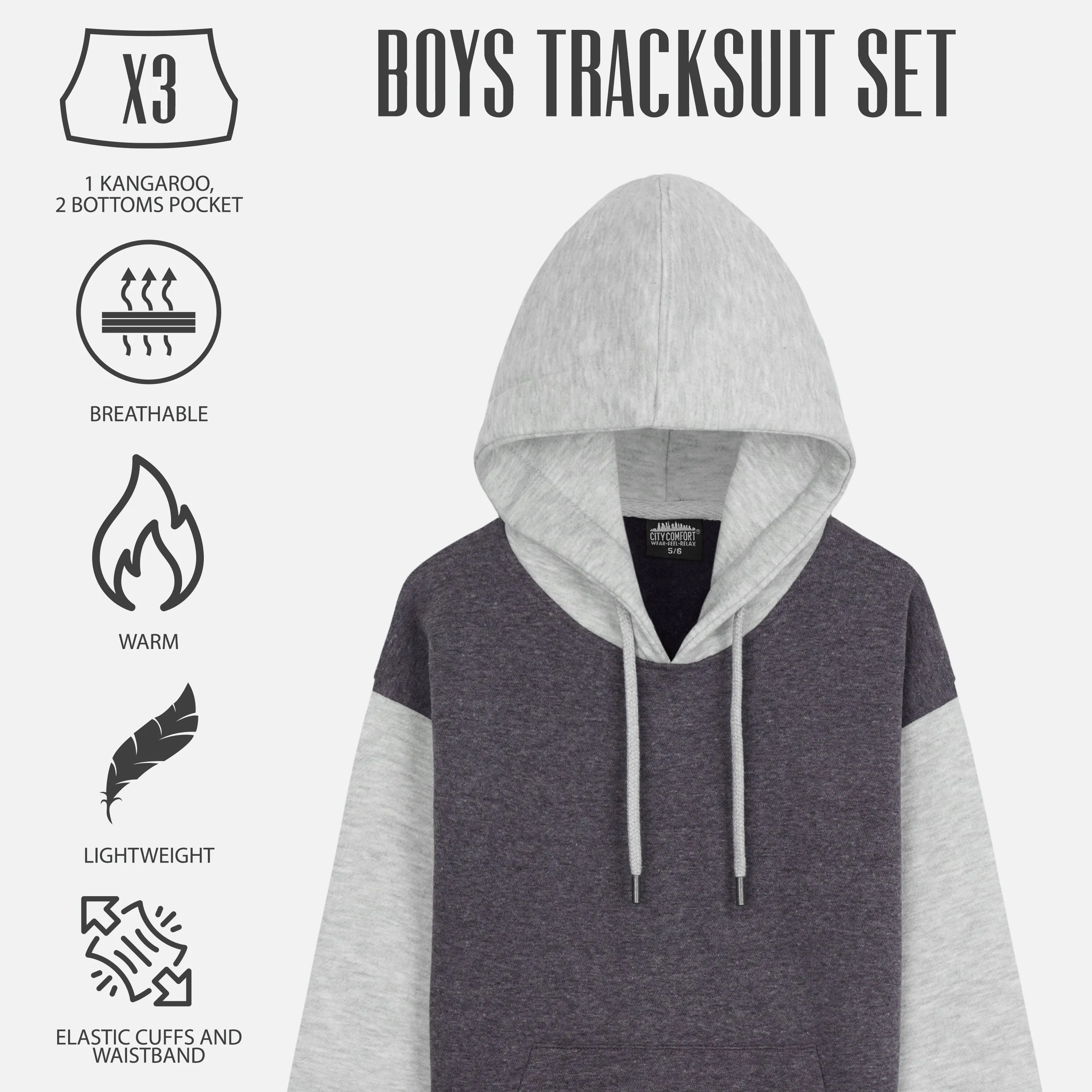 CityComfort Boys Tracksuit, Boys Hoodies and Joggers