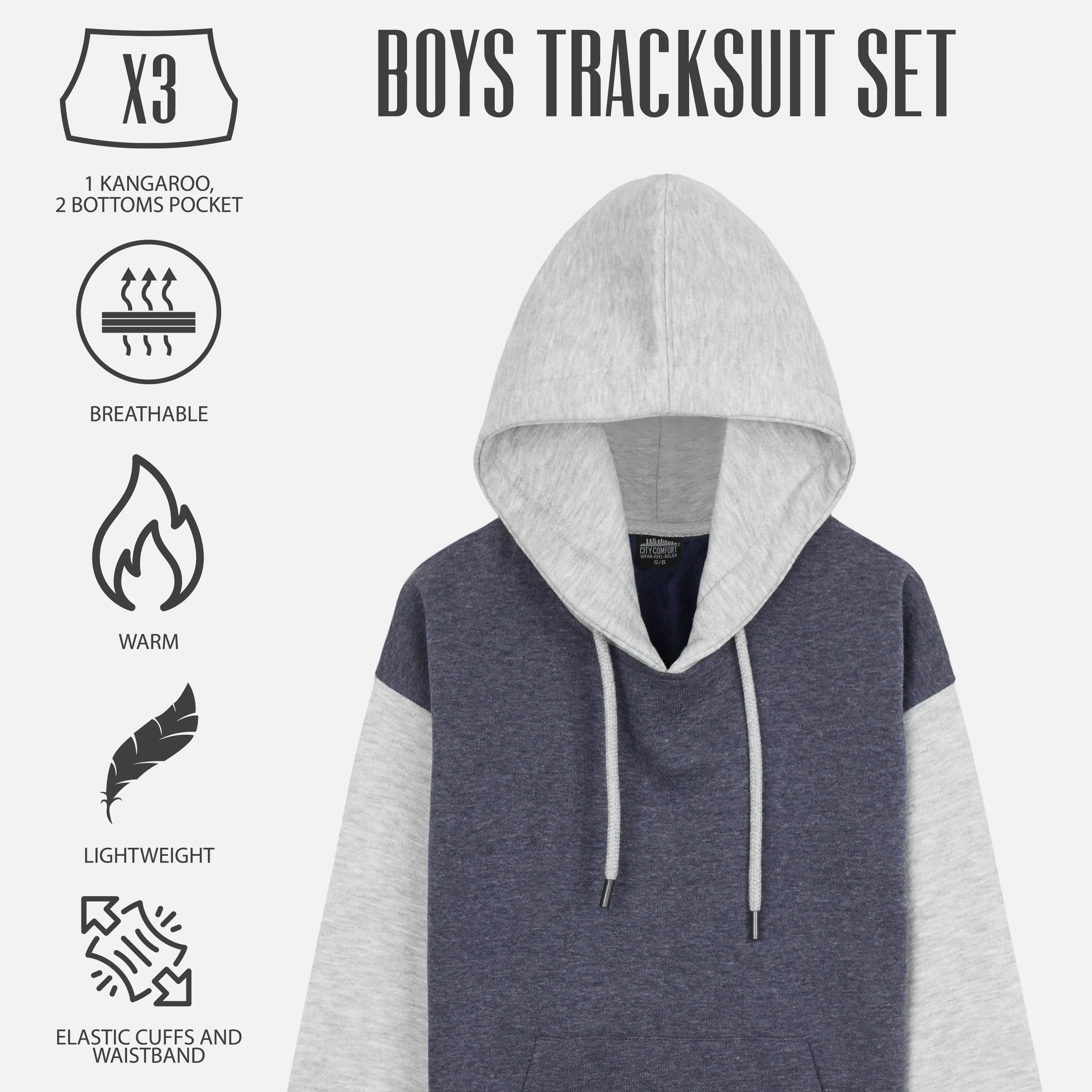CityComfort Boys Tracksuit, Boys Hoodies and Joggers