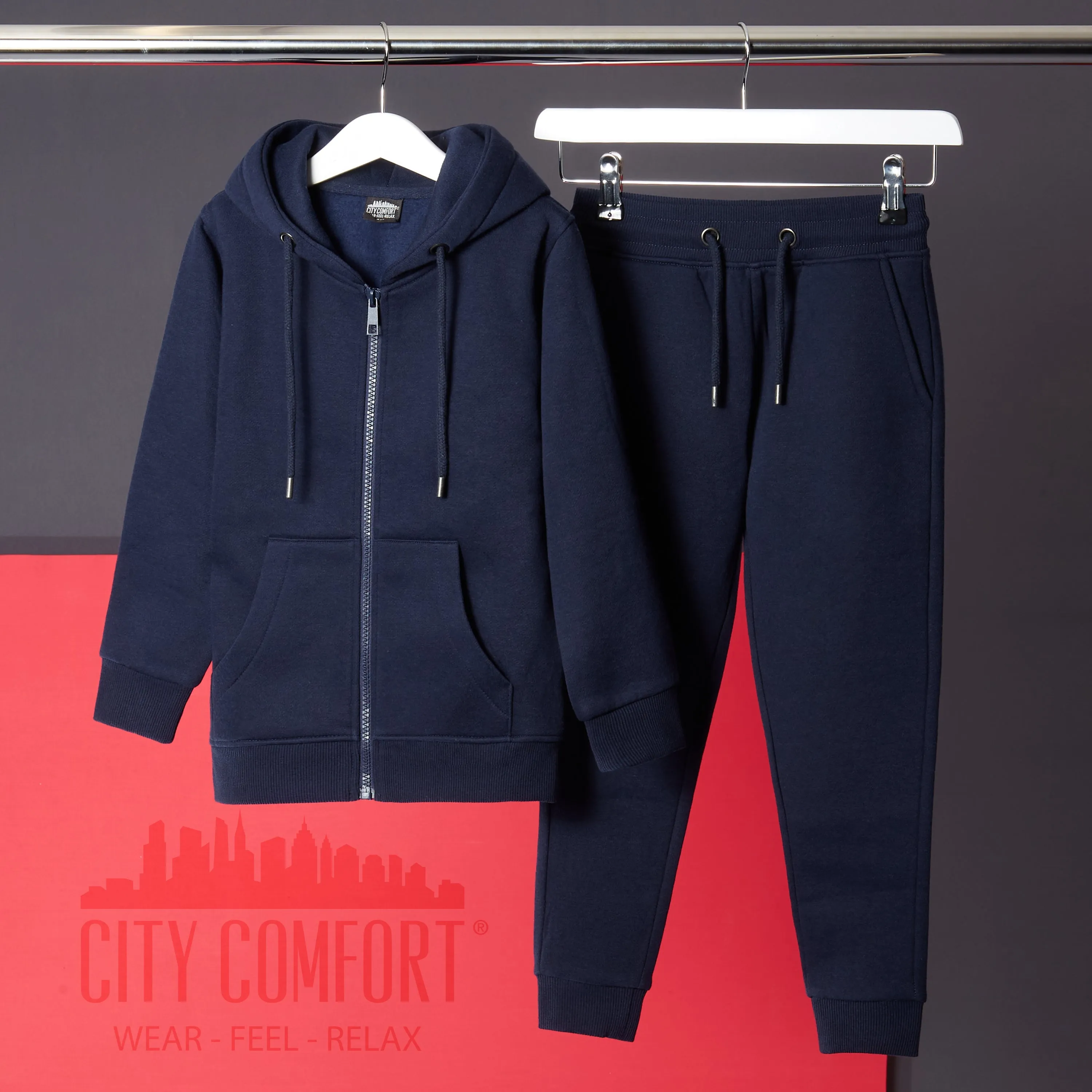 CityComfort Boys Tracksuit Zip Up Hoodie and Joggers for Kids