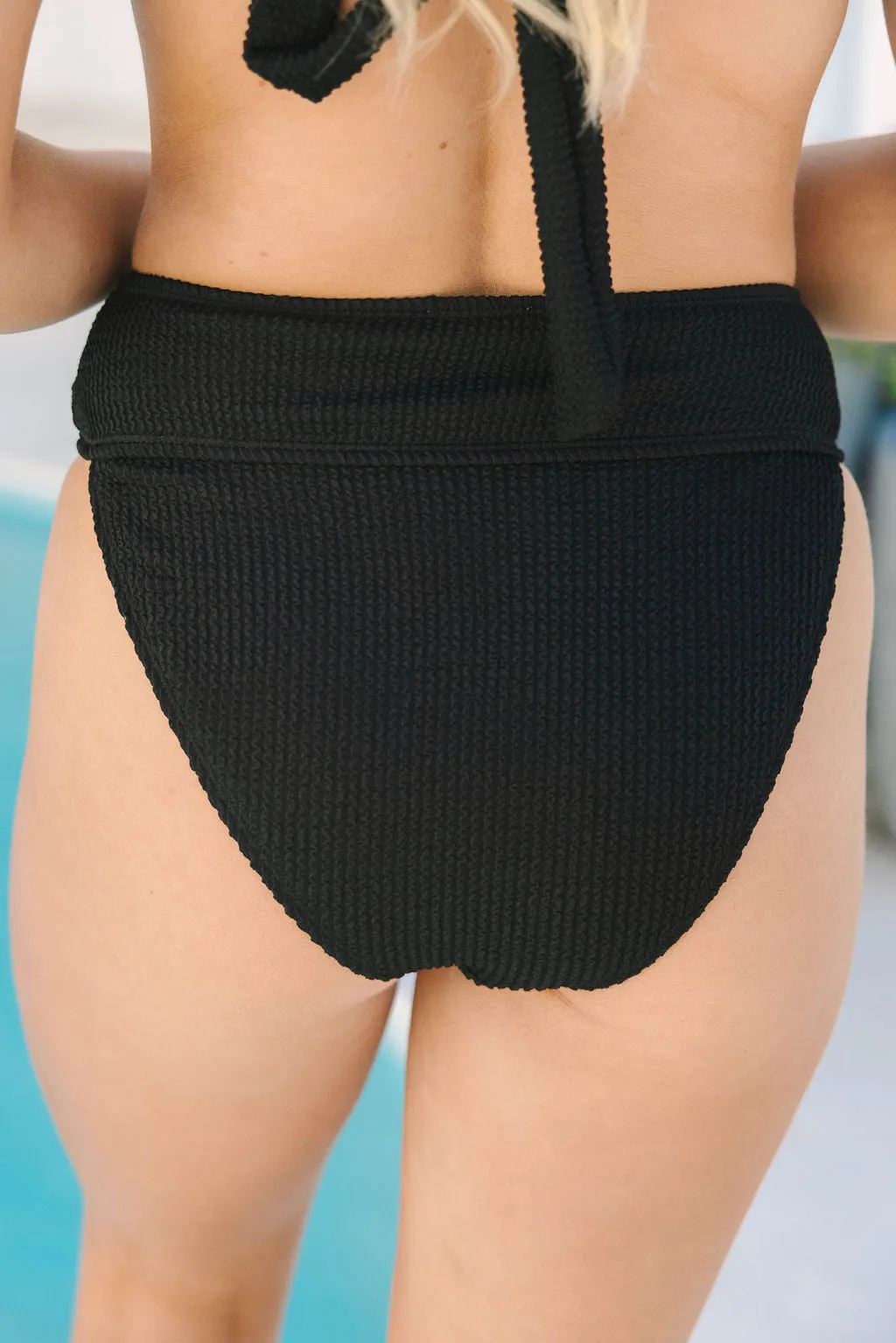 Coastal Kiss Black High Waisted Bikini Bottoms SALE