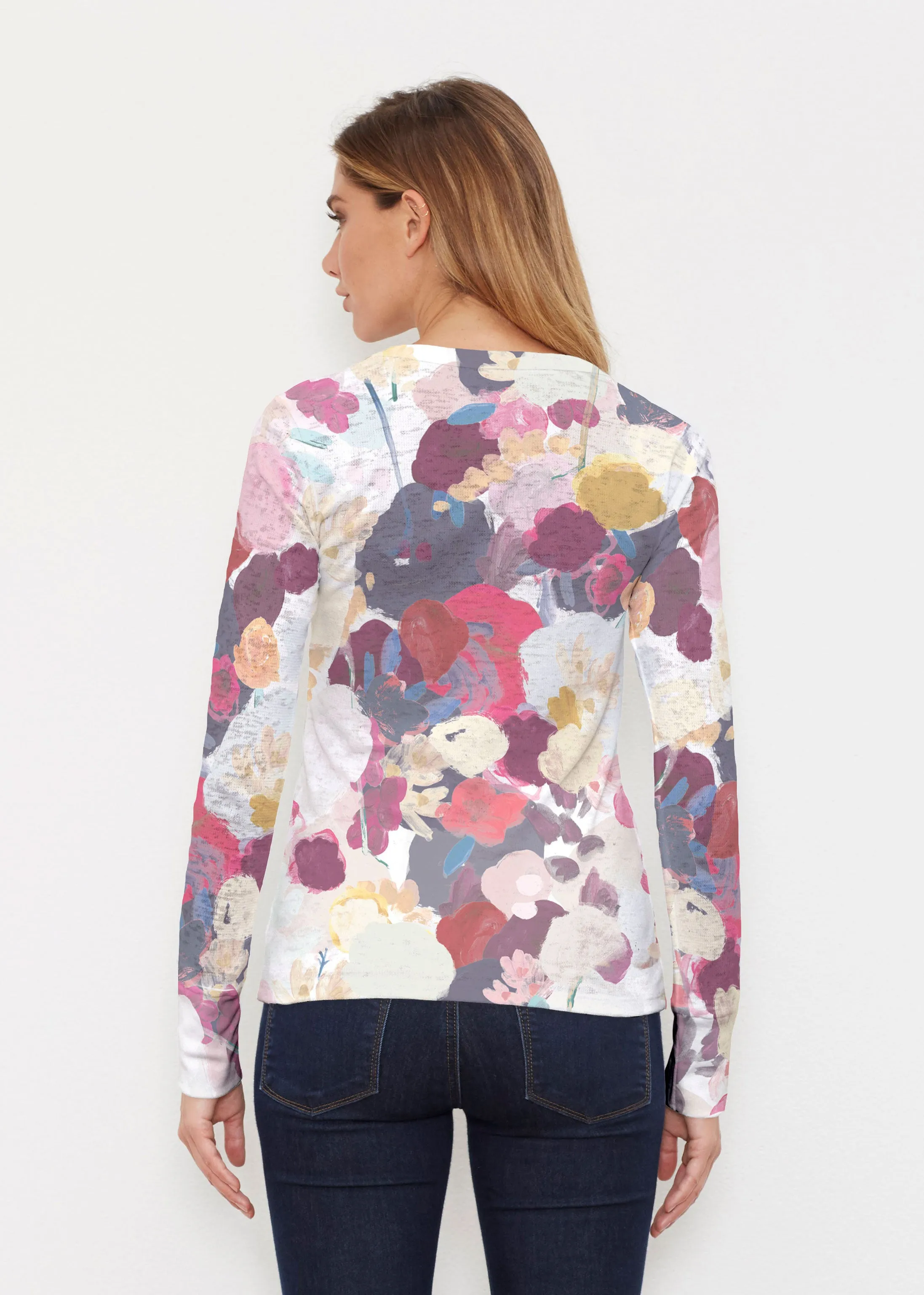 Colorful Poms (8063) ~ Thermal Long Sleeve Crew Shirt