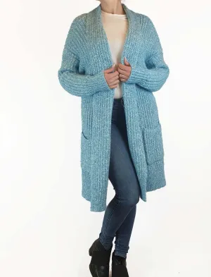 Country Road soft blue knit long cardigan size S (as new with tags, RRP $229)