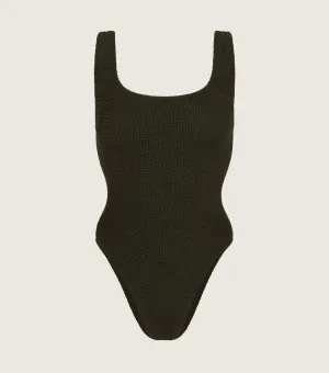 Coverage Square Neck Swim - Metallic Khaki