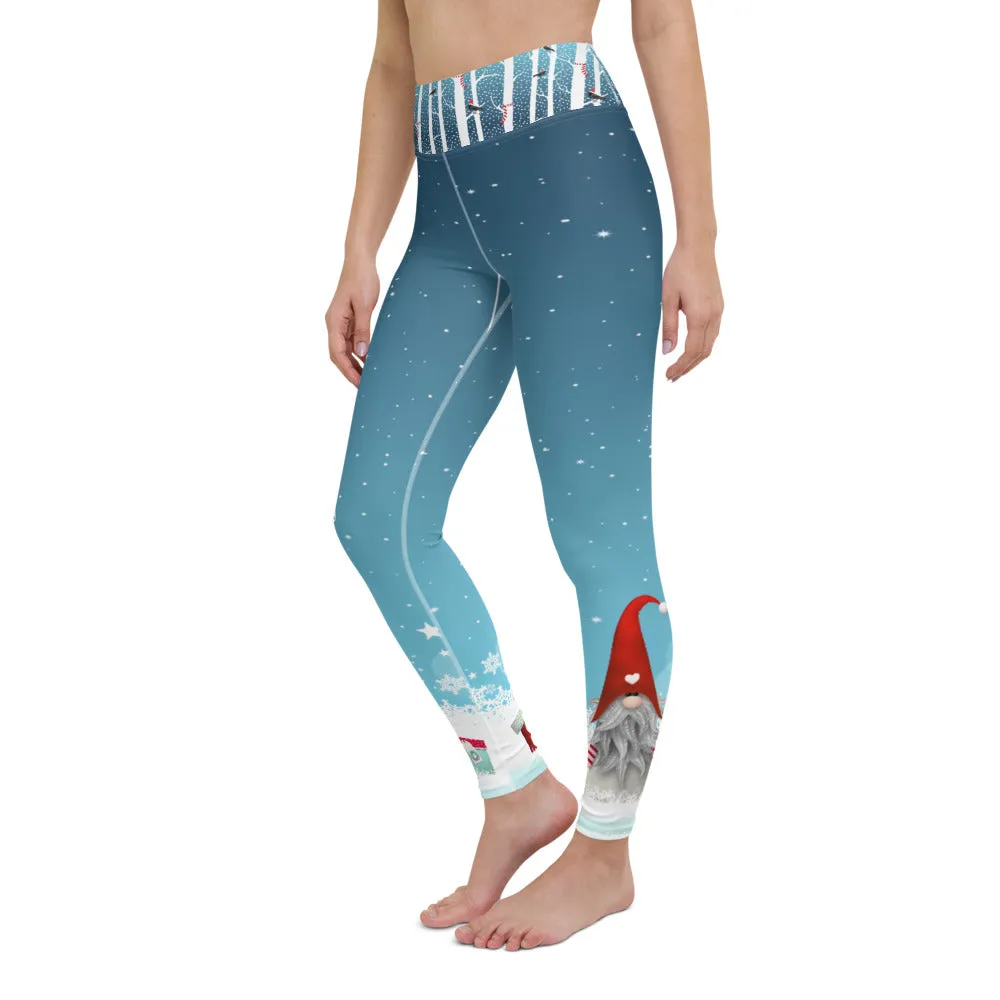 Crazy-Ass Leggings - Merry Christmas Snow Gnome and Gifts - Yoga Leggings