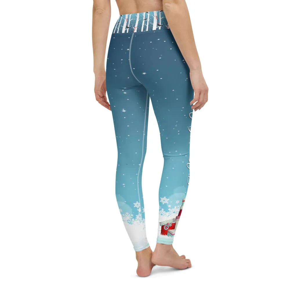 Crazy-Ass Leggings - Merry Christmas Snow Gnome and Gifts - Yoga Leggings