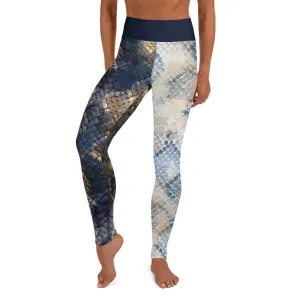 Dark and Light Blue Snake - Yoga Leggings
