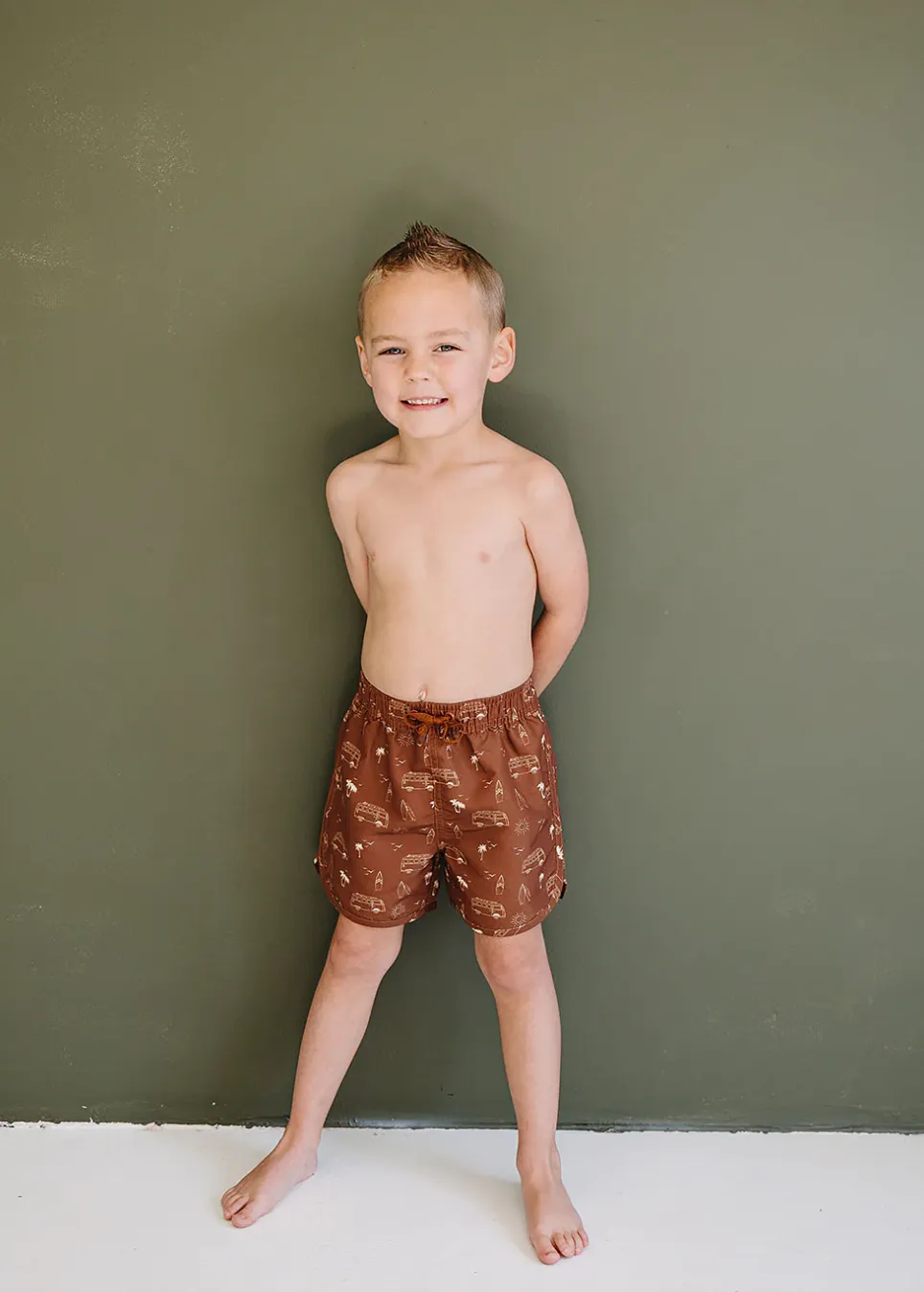 Dark Rust Surf Swim Shorts