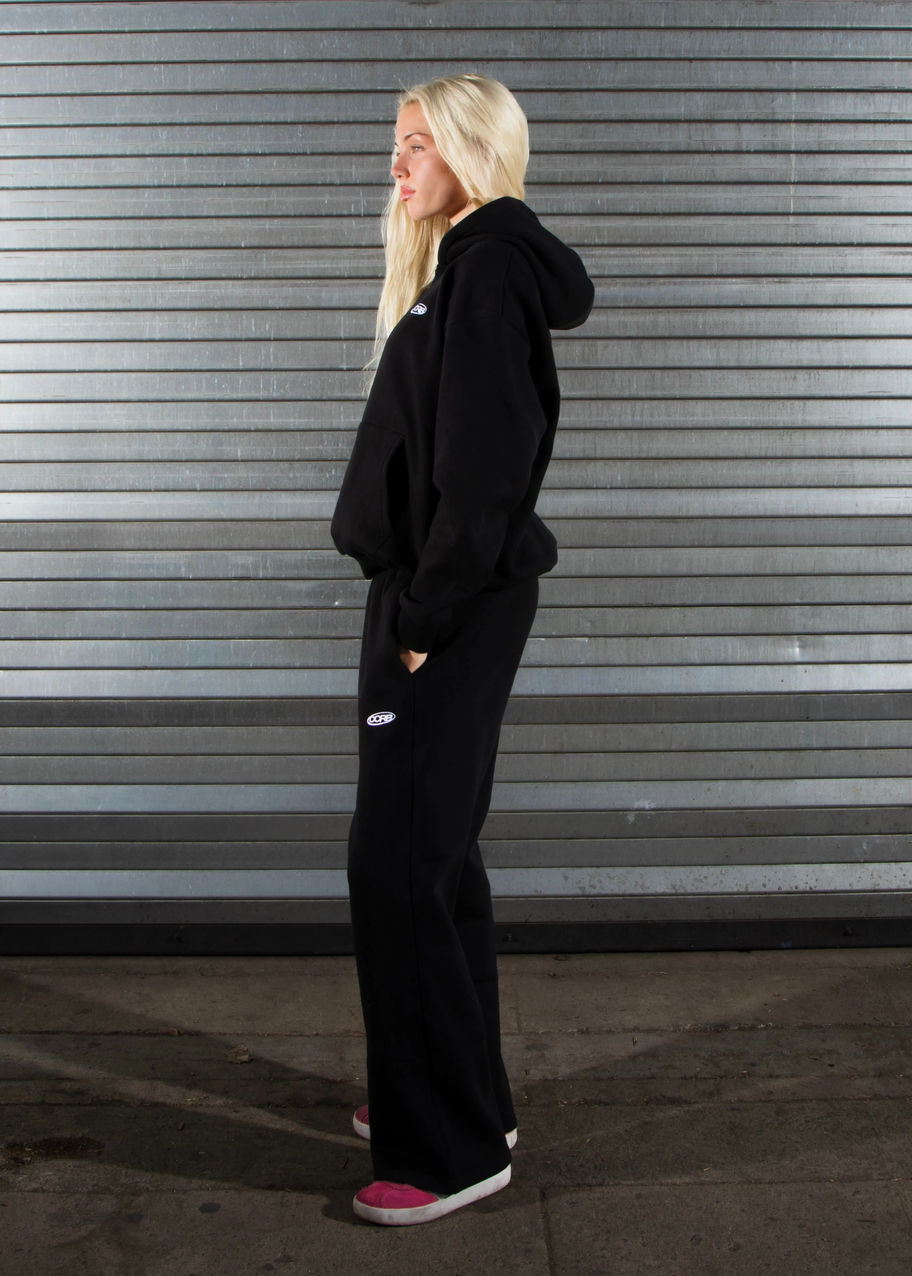 DCRB Tracksuit Open Leg Jogger - Black