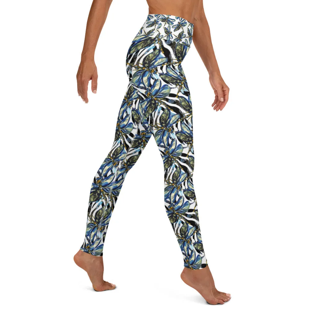 Dragonflies on Zebra - Yoga Leggings