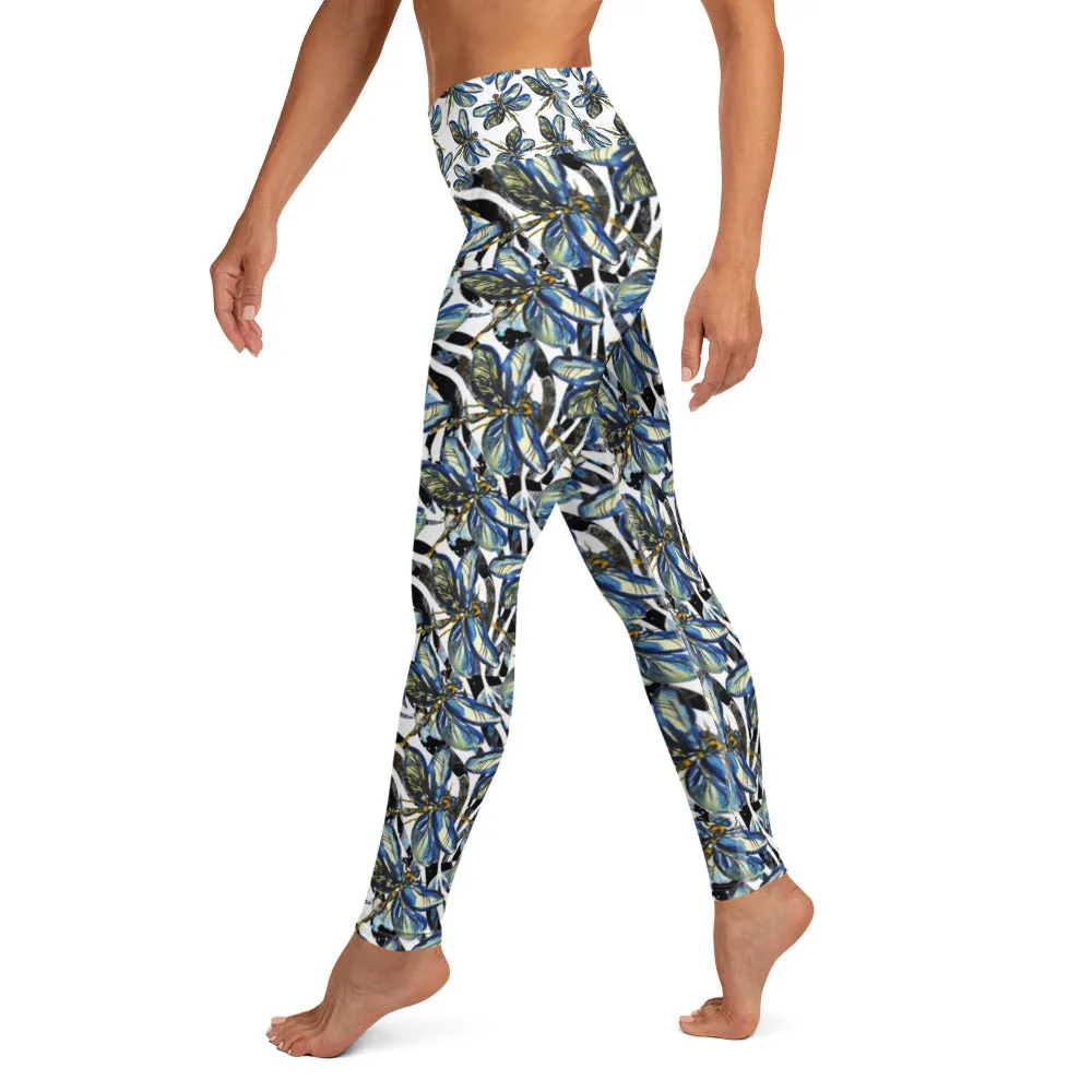 Dragonflies on Zebra - Yoga Leggings