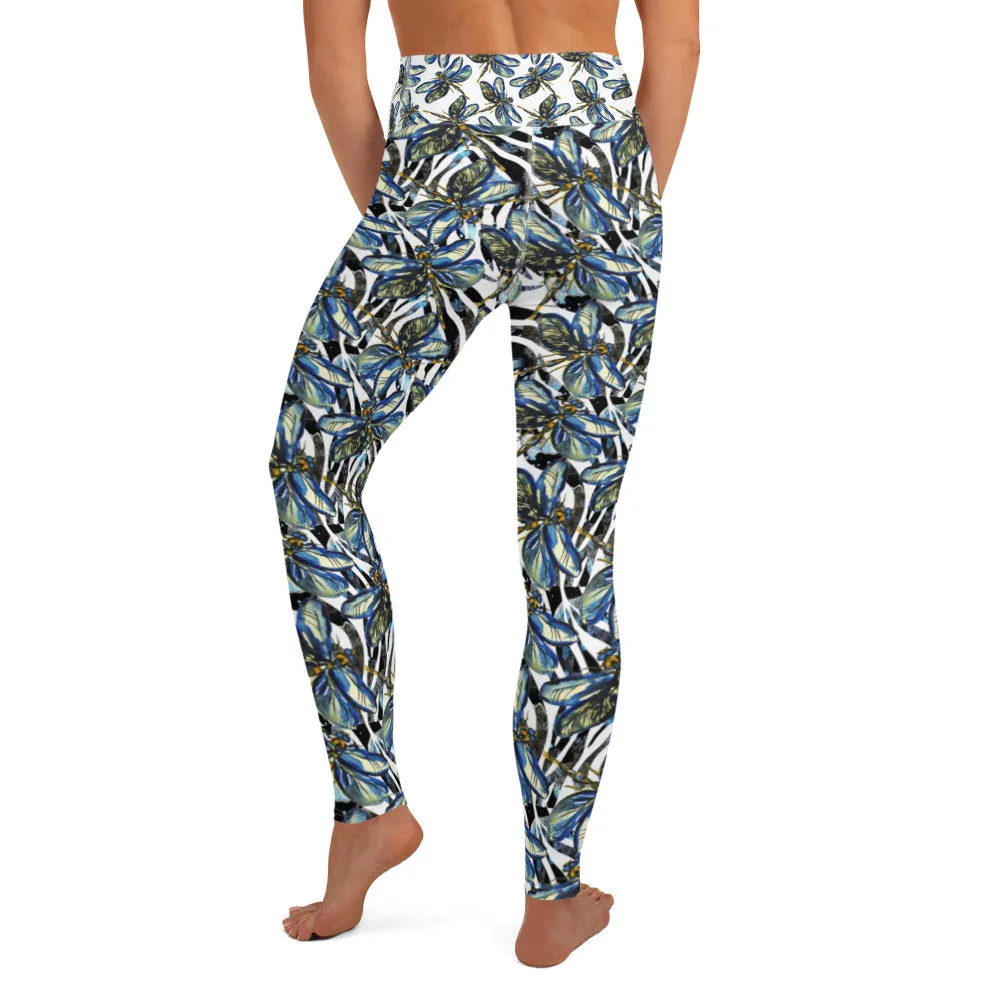 Dragonflies on Zebra - Yoga Leggings