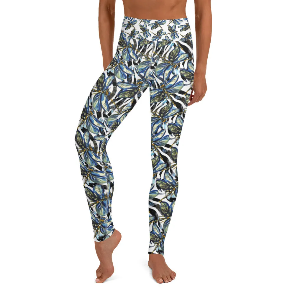 Dragonflies on Zebra - Yoga Leggings