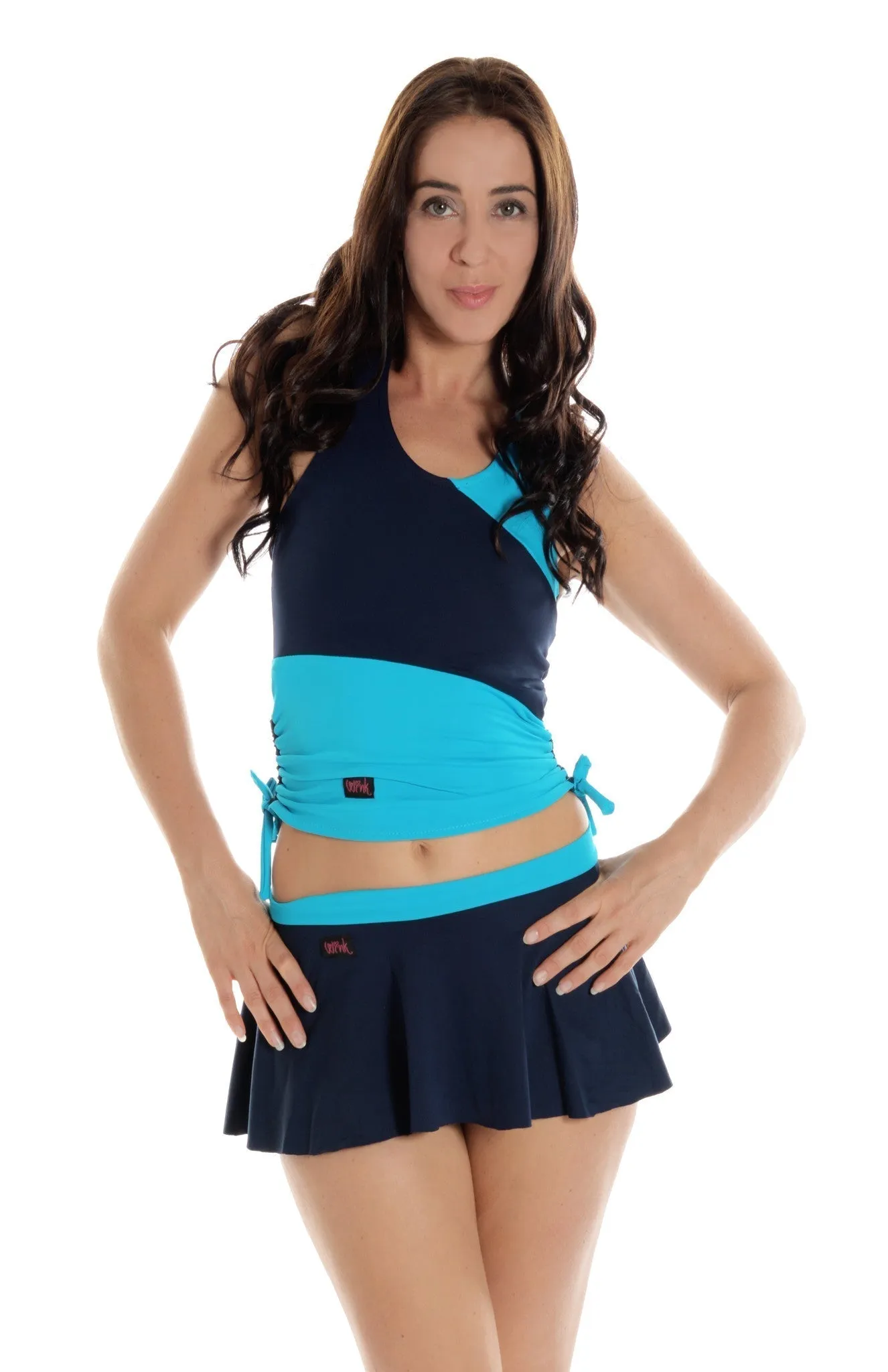 Drawstring Vest - Hot Pink / Navy