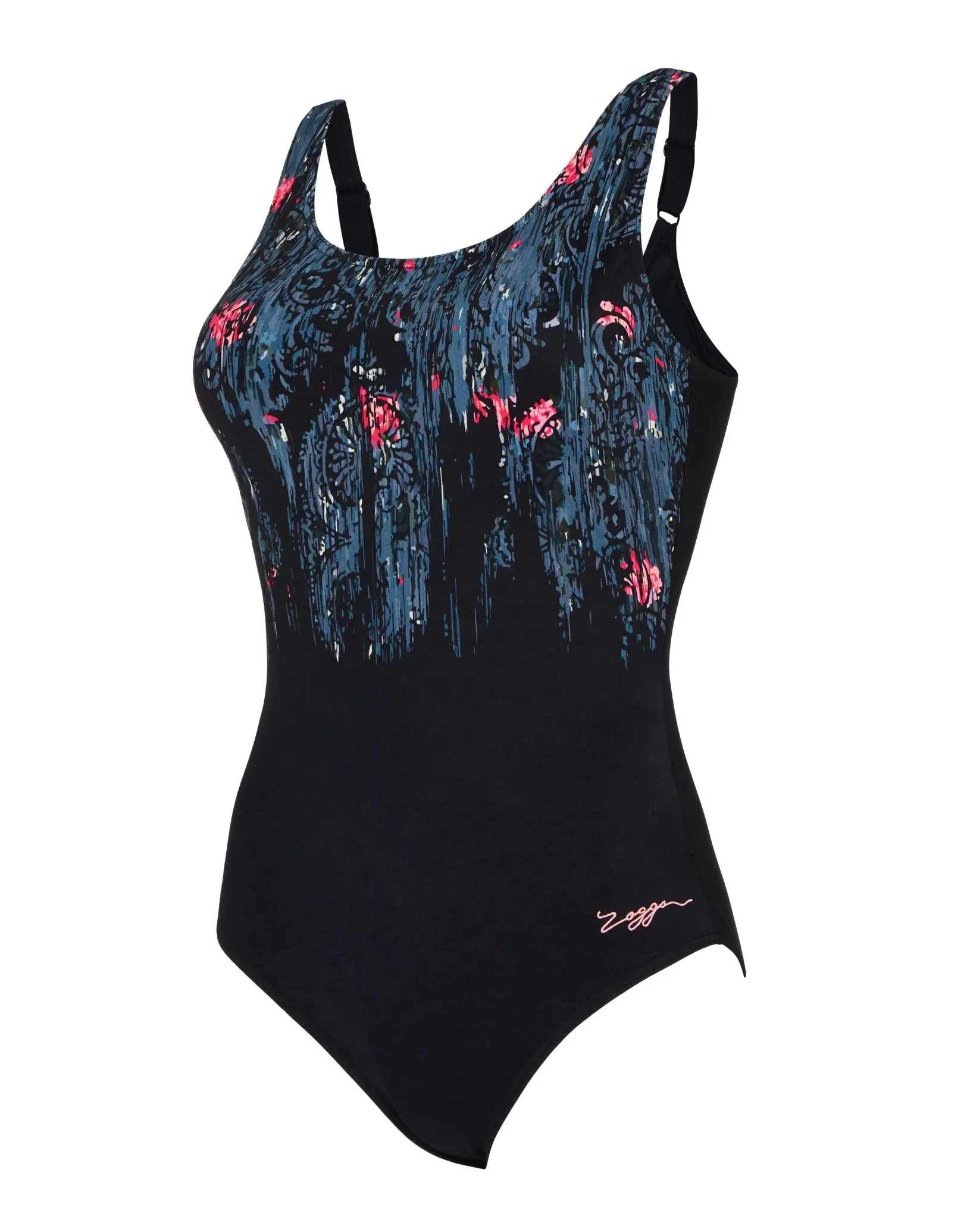 Dusk Adjustable Scoopback Swimsuit - Black/Grey