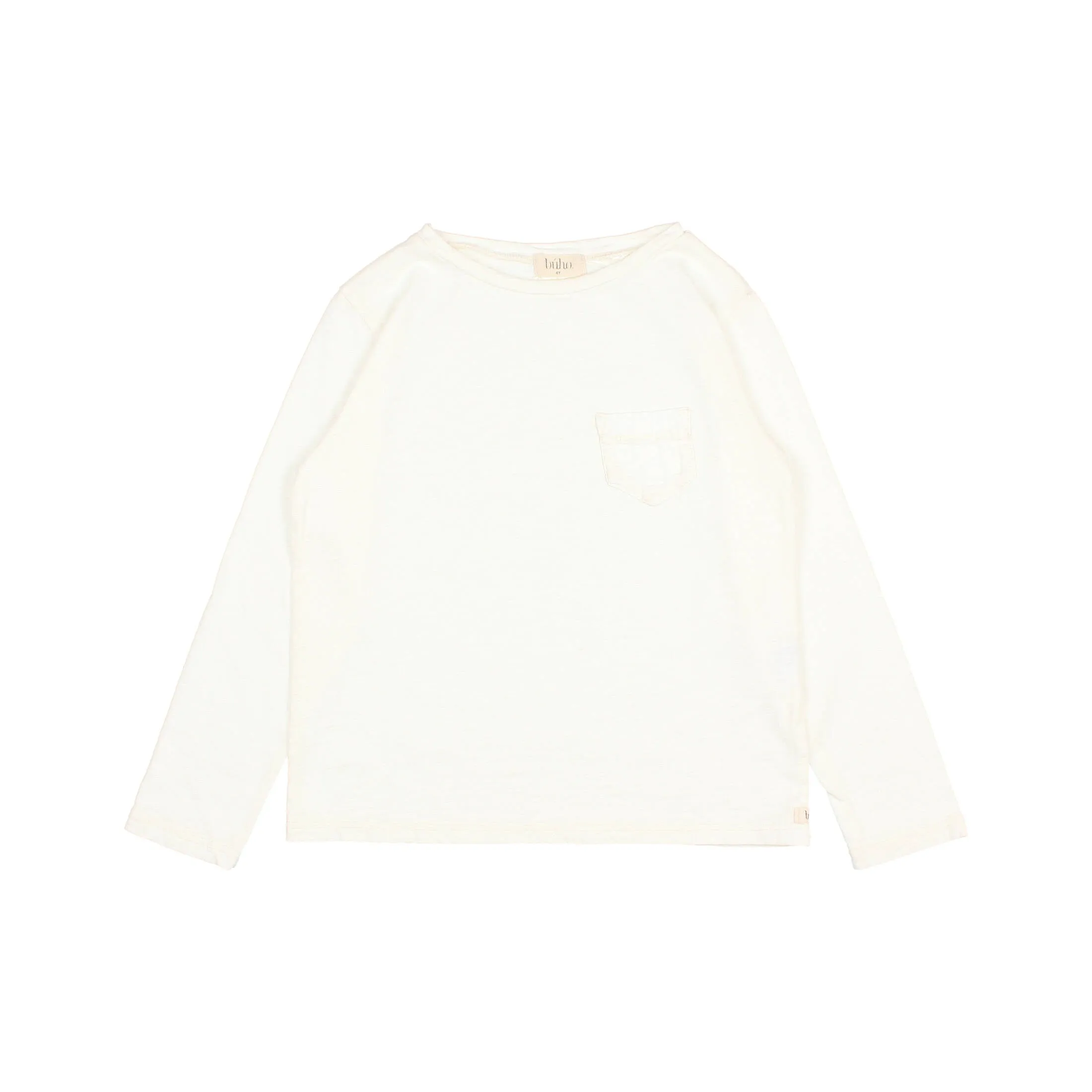 Ecru Long Sleeve Pocket T-Shirt