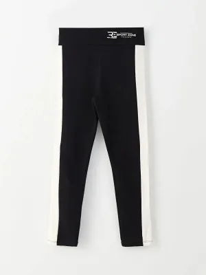 Elastic Waist Printed Cotton Girls Tights