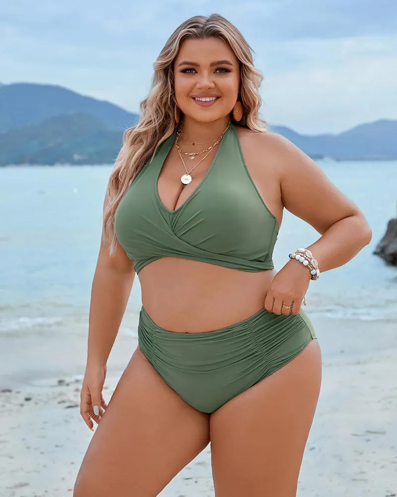 Emoswimsuit - Tummy Control Bathing Suits Modest High Waisted Bikini Sets