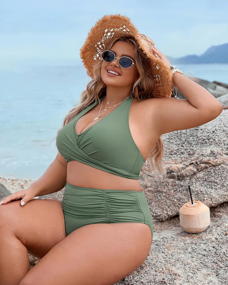 Emoswimsuit - Tummy Control Bathing Suits Modest High Waisted Bikini Sets