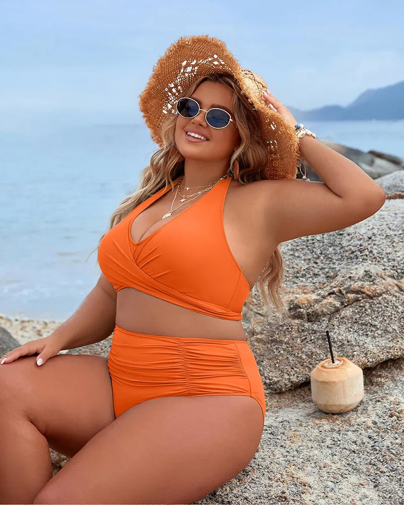 Emoswimsuit - Tummy Control Bathing Suits Modest High Waisted Bikini Sets
