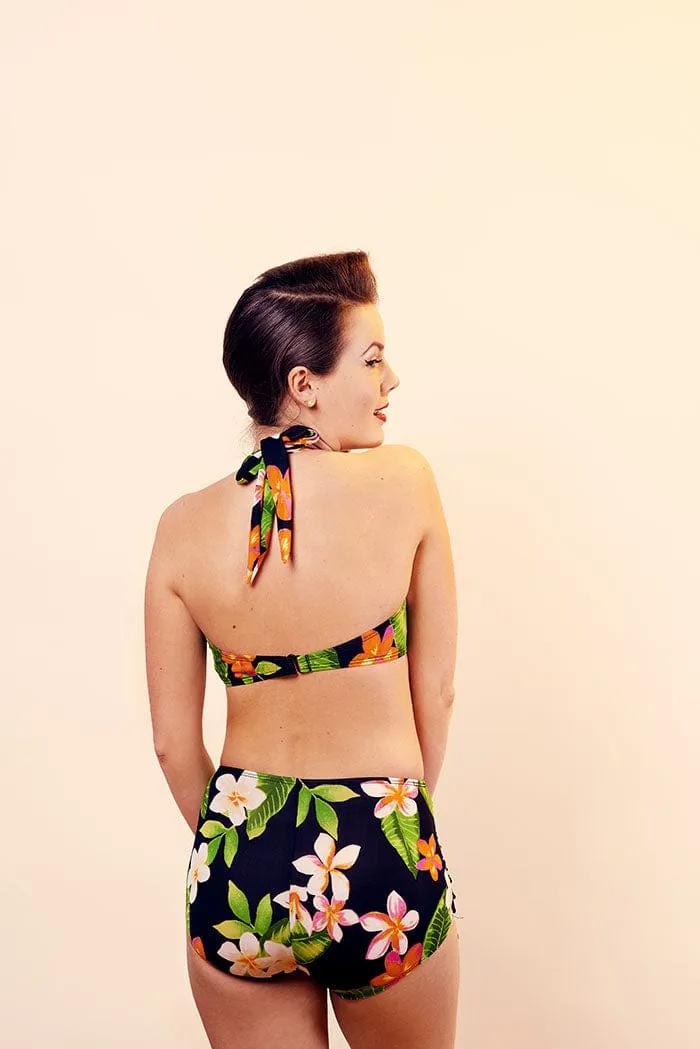 Esther Williams Tropical Flower Print Retro Vintage Bikini Top