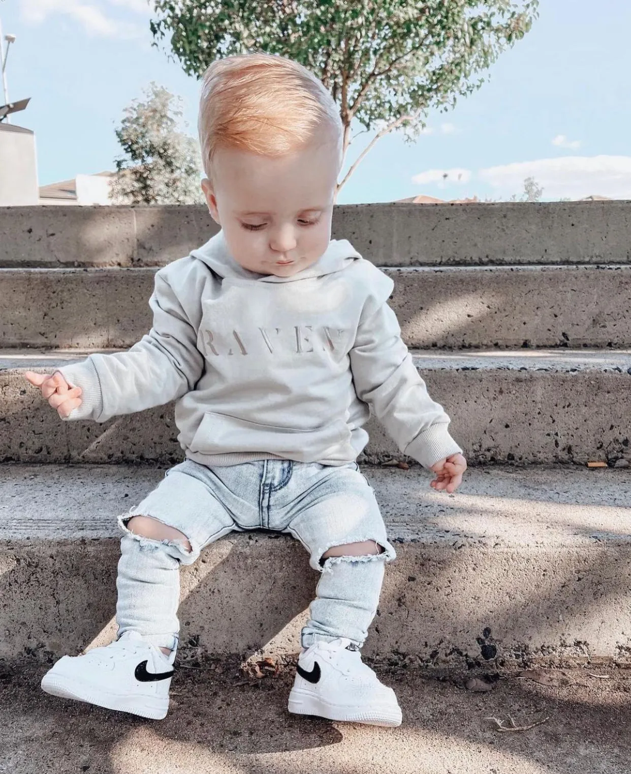 Faded Blue Kids Skinny Jeans