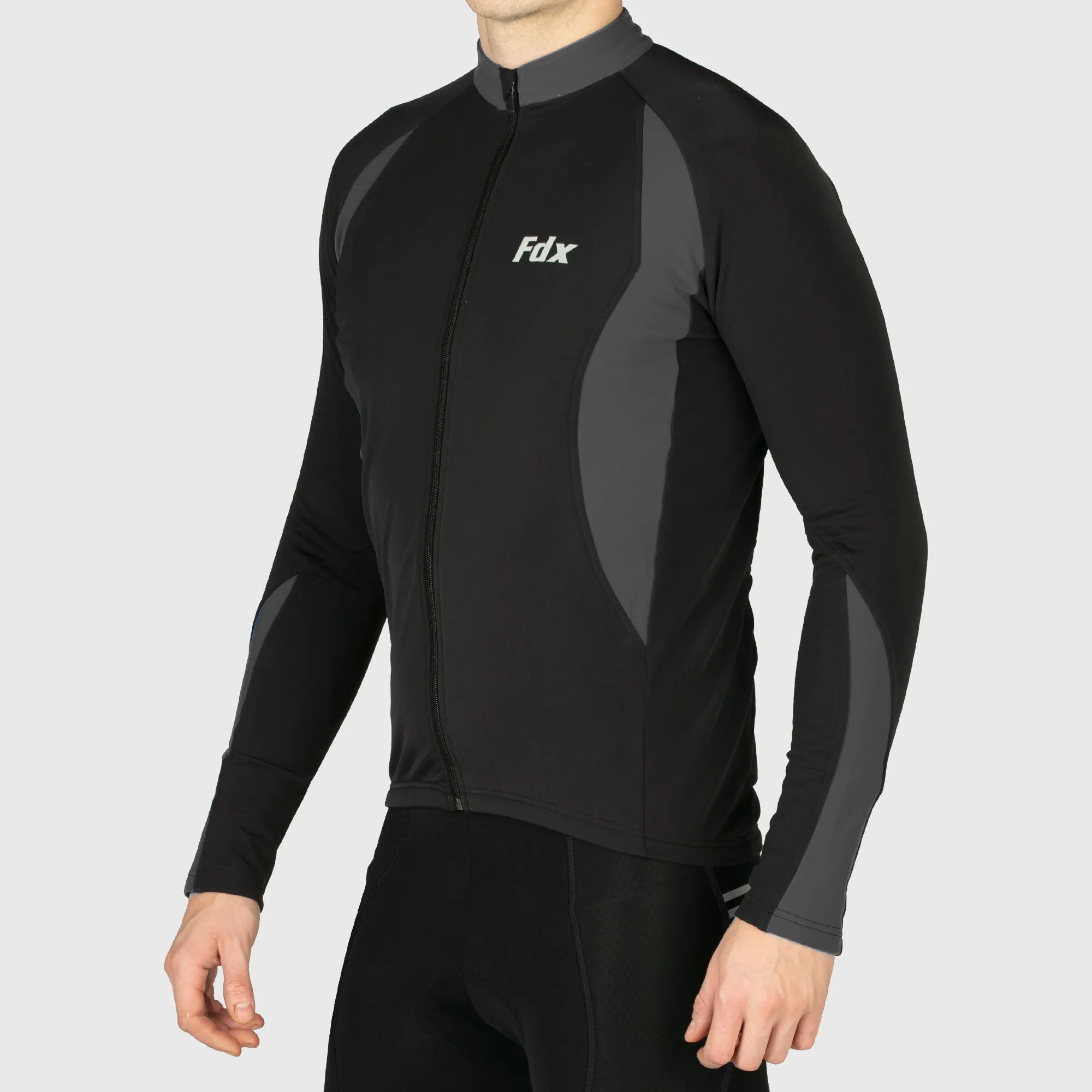 Fdx Viper Men's & Boy's Grey Thermal Roubaix Long Sleeve Cycling Jersey