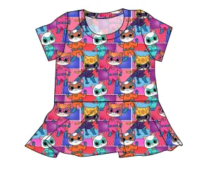 Fearless Felines Ladies' Peplum Top