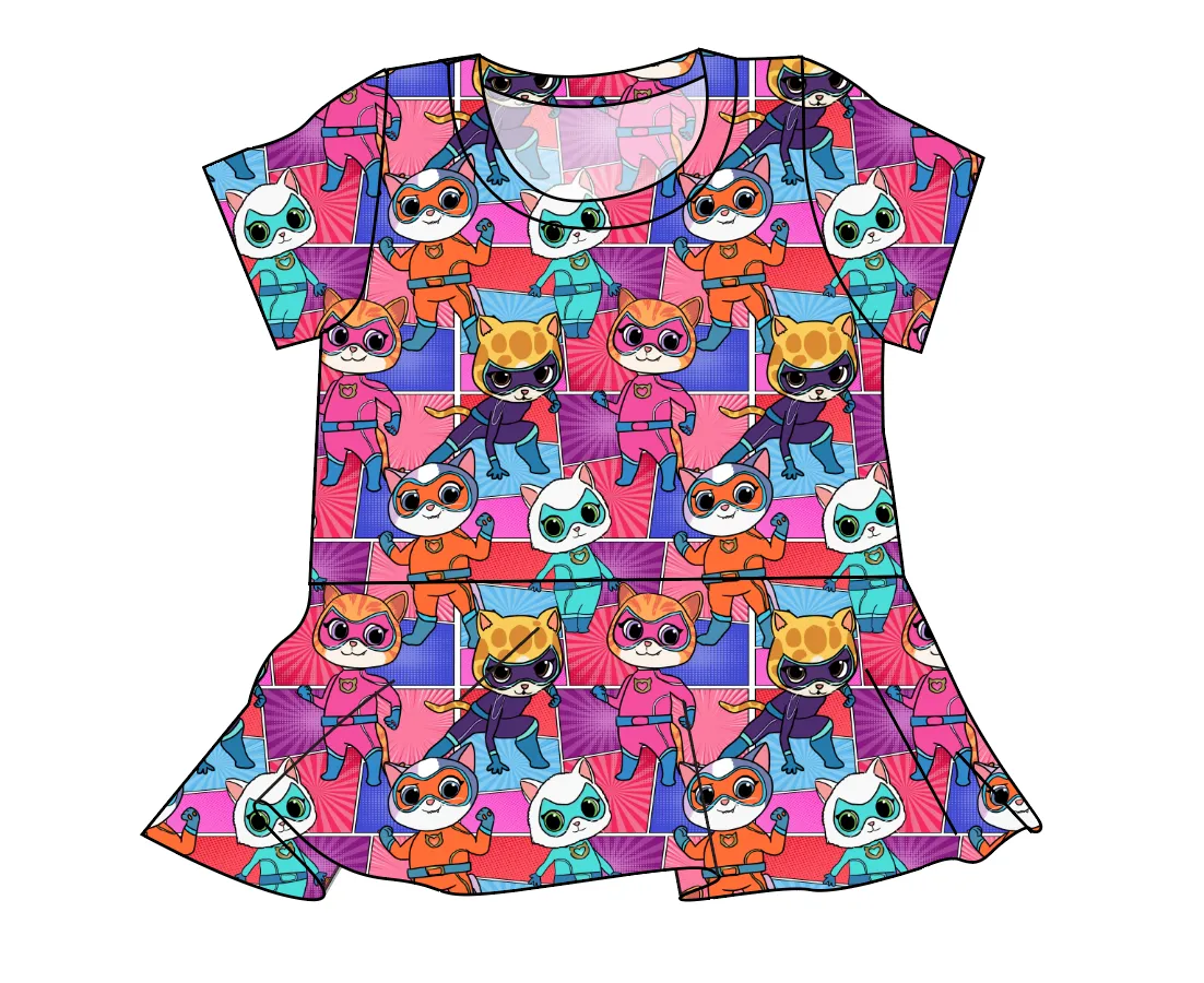 Fearless Felines Ladies' Peplum Top
