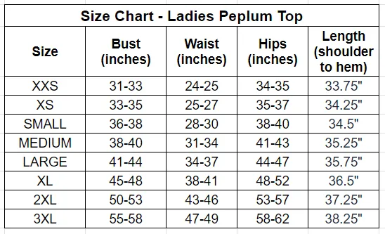 Fearless Felines Ladies' Peplum Top