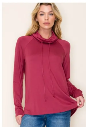 Final Sale Cowl Neck Long Sleeve Pullover