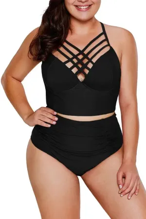 Floral Lace Swimsuit Set | High Waist Bikini | Rash Guard