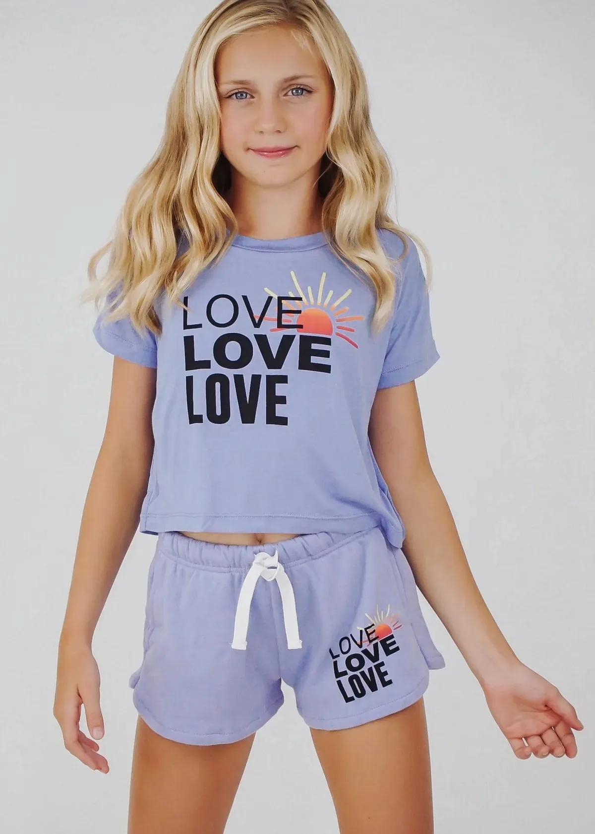 FLOWERS BY ZOE- New Purple Love Short Sleeve Tee