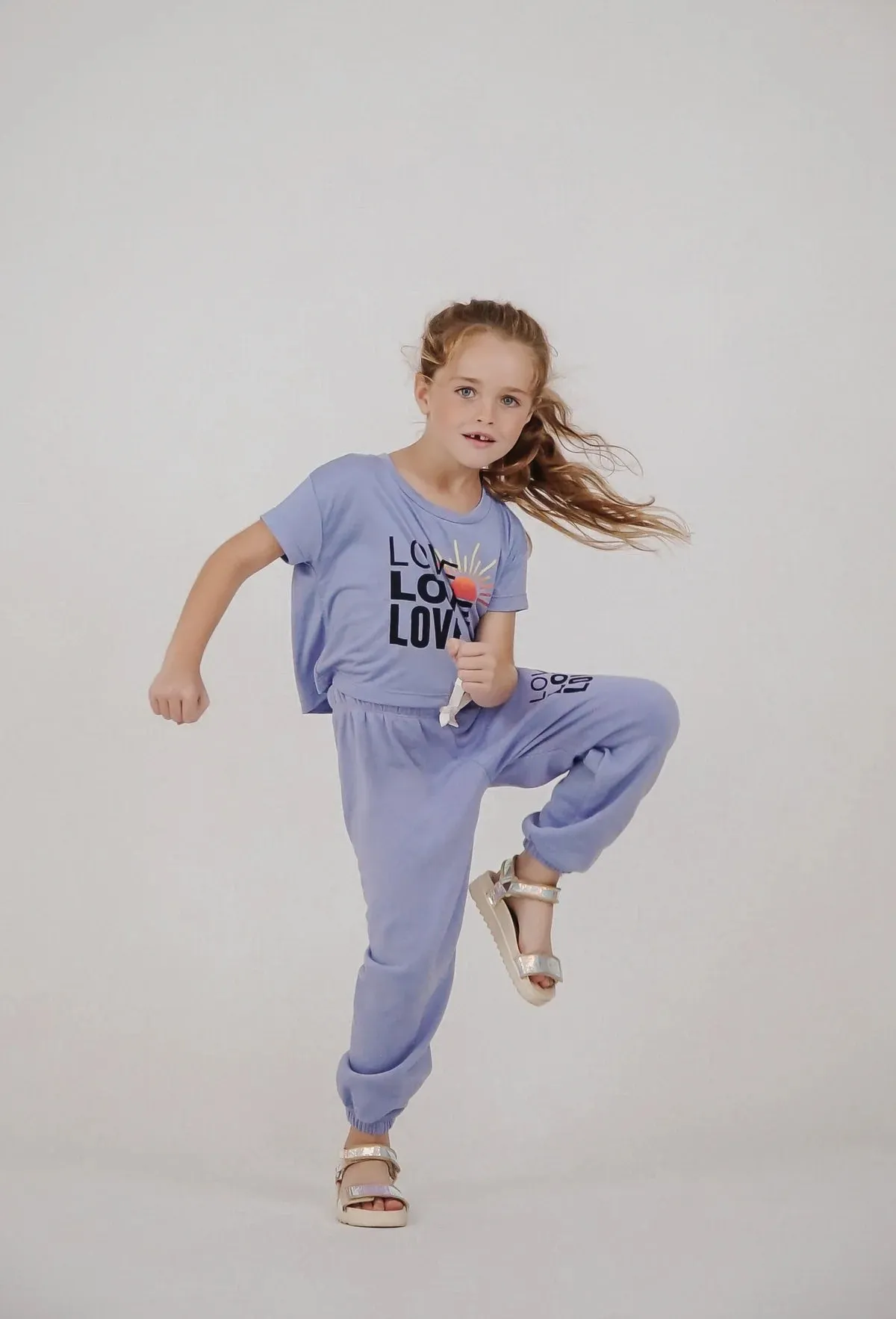 FLOWERS BY ZOE- New Purple Love Short Sleeve Tee