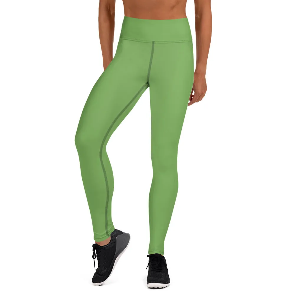 FOREST GREEN - WOMEN'S HIGH WAIST YOGA LEGGINGS