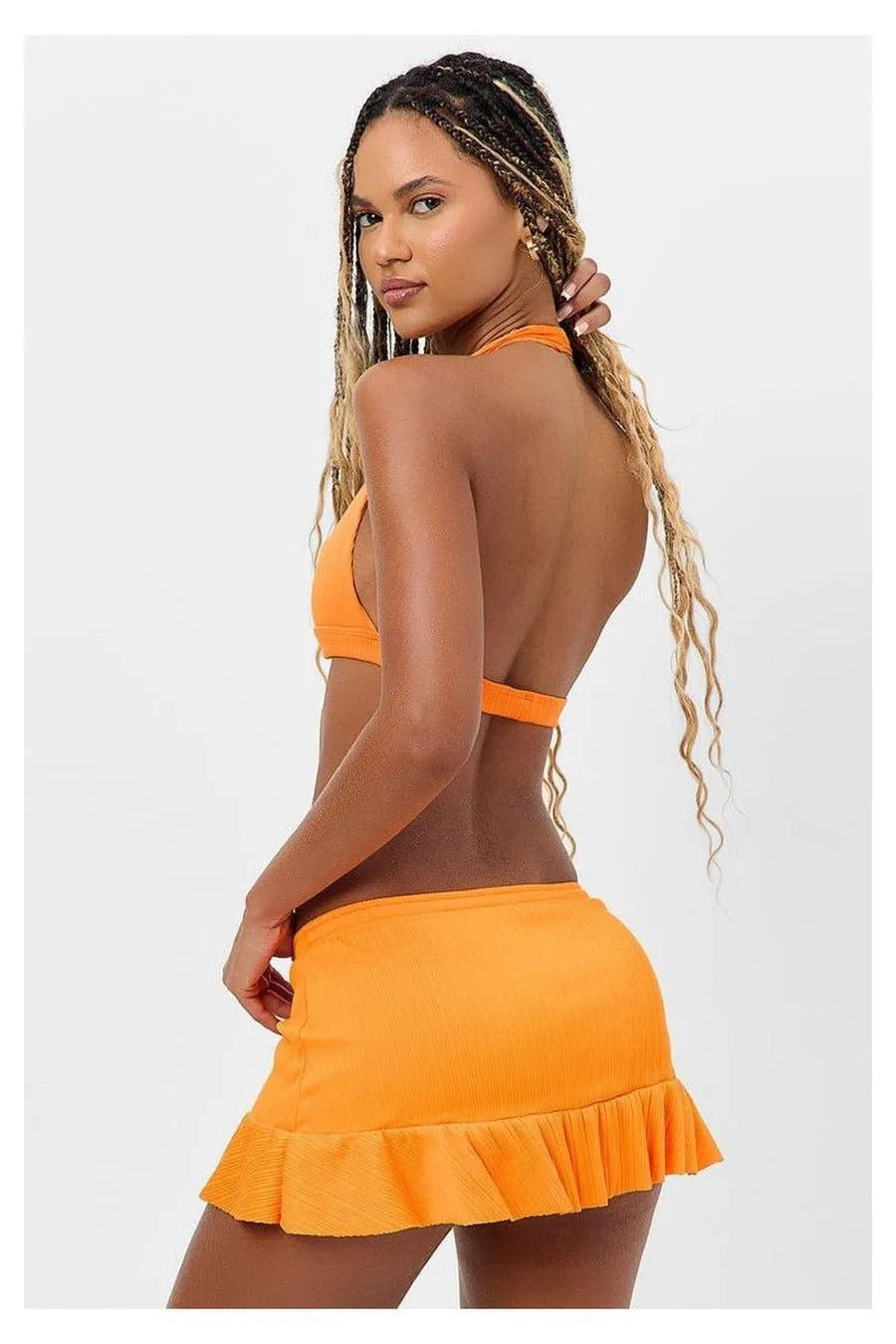 Frankies Bikinis Eden Plissé Halter Bikini Top