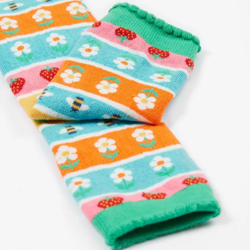 Frugi Little Knitted Leggings - Daisy Fair Isle/Ladybird