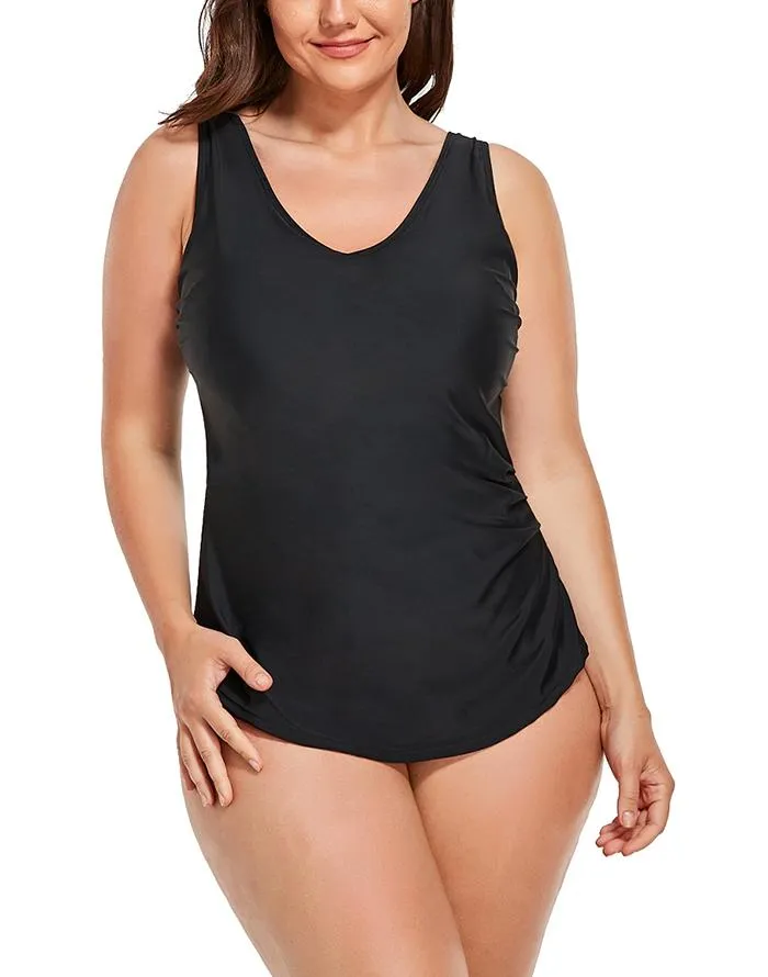 FULLFITALL - Green Prism Sarong Front One Piece Swimsuit