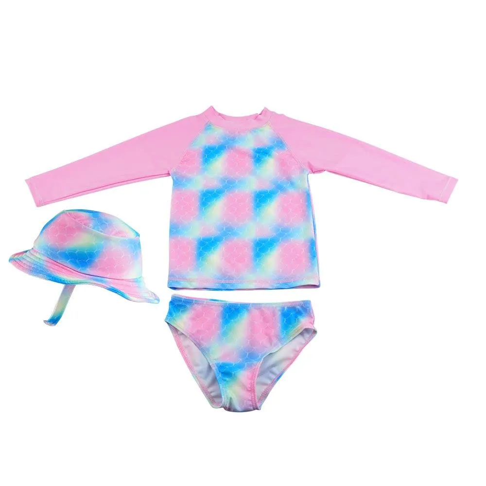 Funky Junque 3 Piece UPF 50  Matching Long Sleeved Rash Shirt