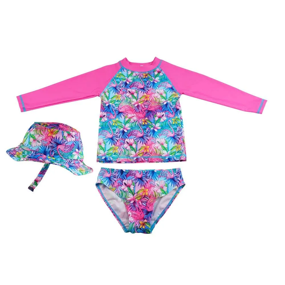 Funky Junque 3 Piece UPF 50  Matching Long Sleeved Rash Shirt