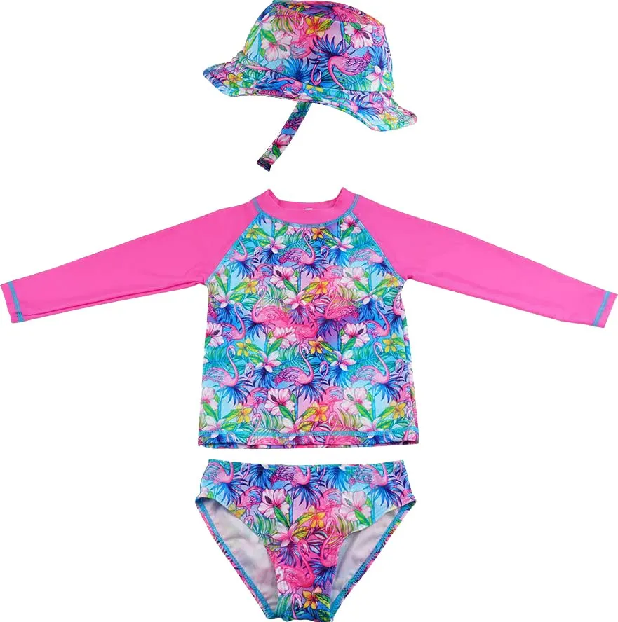 Funky Junque 3 Piece UPF 50  Matching Long Sleeved Rash Shirt
